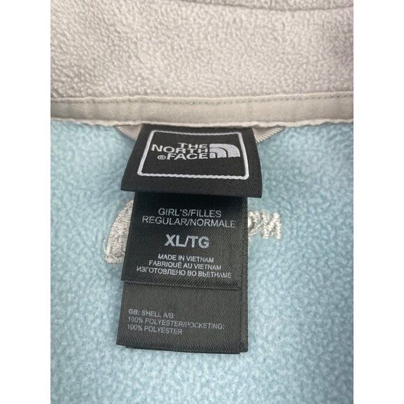 The North Face. Baby Blue and Gray Fleece full zip jacket. Girls XL - Picture 7 of 10